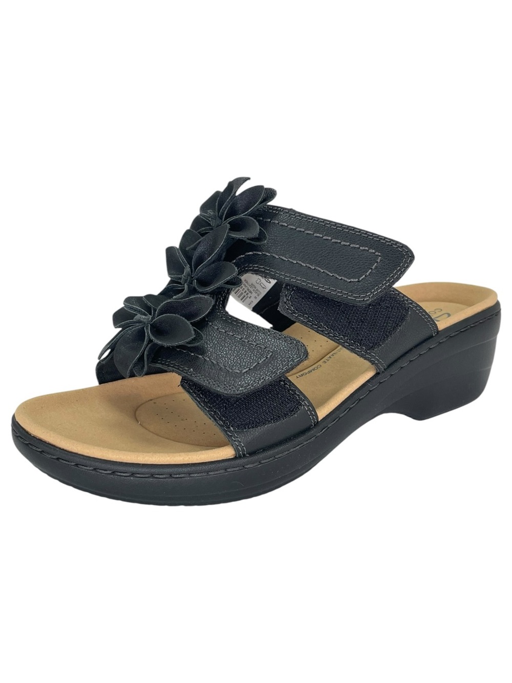 Clarks Merliah Raelyn Black Leather Slip On Womens Sandals Size 10M - Picture 7 of 11
